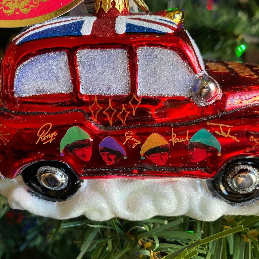 Christopher Radko The Beatles Happy Christmas Hackney Cab ornament‎ NEW